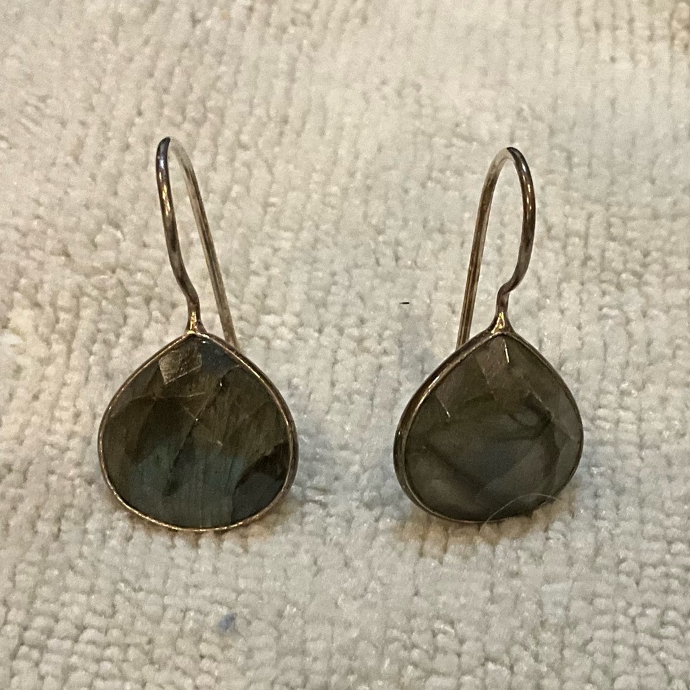 METAL WRAPPED STONE EARRINGS PURCHASE FROM THE SUNDANCE CATALOG.